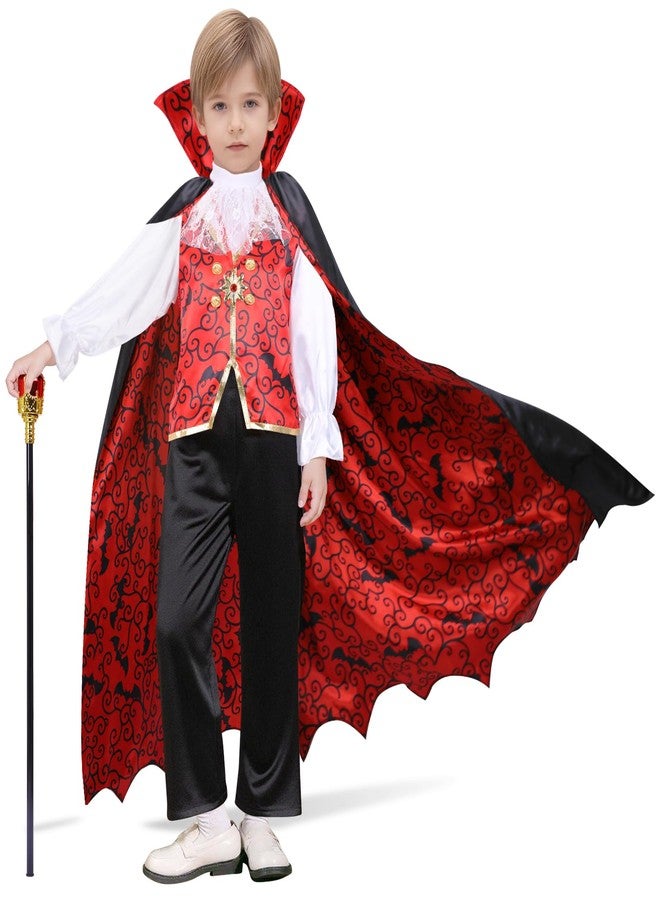 LOYO Boys Vampire Costume with Cape, Kids Halloween Costumes with Shirt and Pants, Boys Dress Up for Trick or Treat & Party(M,5-7 Years) - Image 1